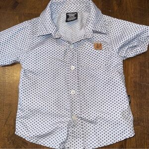 American Hawk Button Down Shirt 18M Short Sleeve 
 Patterned Collared Shirt